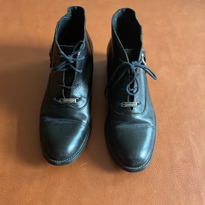 Carvela Kurt Geiger black designer ankle lace up buckle dtl boots size 37